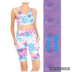 2 Left! Rainbow 2 Piece Workout Biker’s & Top